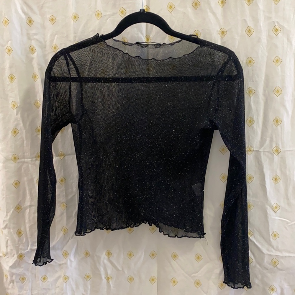 Brandy Melville sheer glitter top- x small